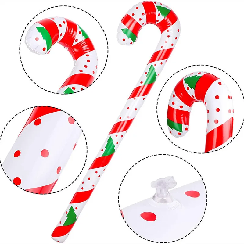 Christmas Inflatable Santa Cane PVC Lollipop balloon Holiday Decoration Home Printing Christmas Candy Cane Toy Gift christmas decorations