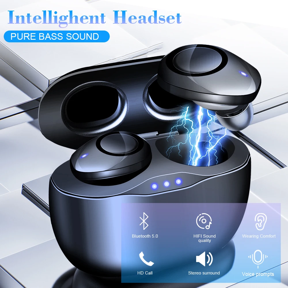 

TWS Elegent In Ear Mini Earbuds Gaming Bluetooth 5.0 Quality Sound Hifi Earphones With Mic Button Contorl Wireless Headset