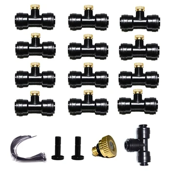 

Brass Misting Nozzle, 1/4 Inch Slip-Lock Water Brass Mist Mister Nozzle, Misting Nozzles Kit, with 13 Nozzle