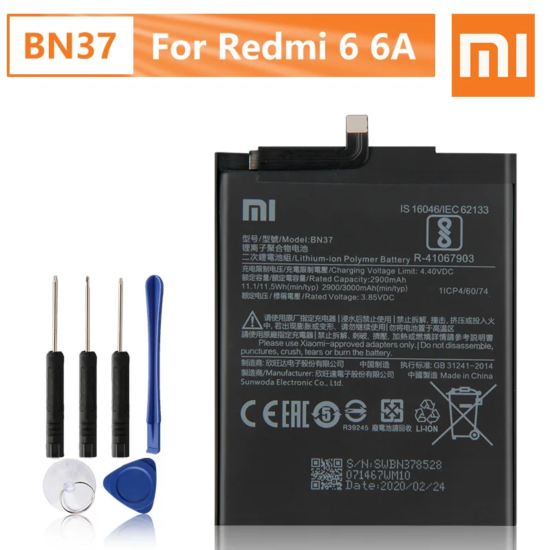Xiao Mi оригинальный аккумулятор BN37 для Xiaomi redmi 6 Redmi6 One Redrice настоящая запасная
