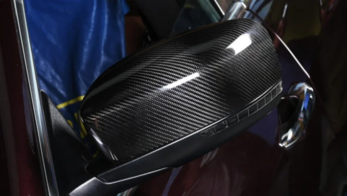 

2 xpic 100% real dry Carbon Fiber Style Car Side Rearview Mirror Cover Cap Trim Accessories For Maserati Levante 2016 2017 2018