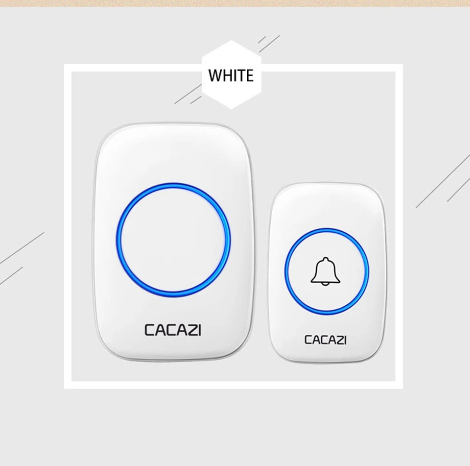 CACAZI Wireless Doorbell DC Battery-operated 300M Remote Battery Call Ring 1 2 3 Button 1 2 3 Receiver Door Bell A10 Black door phone system