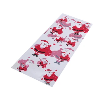 

50Pcs Christmas Transparent Bag Candy Bag Thick Plastic Bag Gift Baking Packaging A Variety Of Patterns Christmas Gift Bags