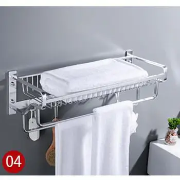 

Space Aluminum Toilet Shelf Towel Rack Hole Free Bathroom Wall Hanging Toilet Hand Washing Bath Towel Rack