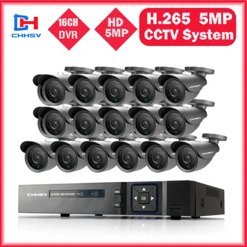 

H.265 Face AHD CCTV Camera System 5mp security Camera 16CH DVR Kit waterproof Outdoor home Video Surveillance System P2P HDMI