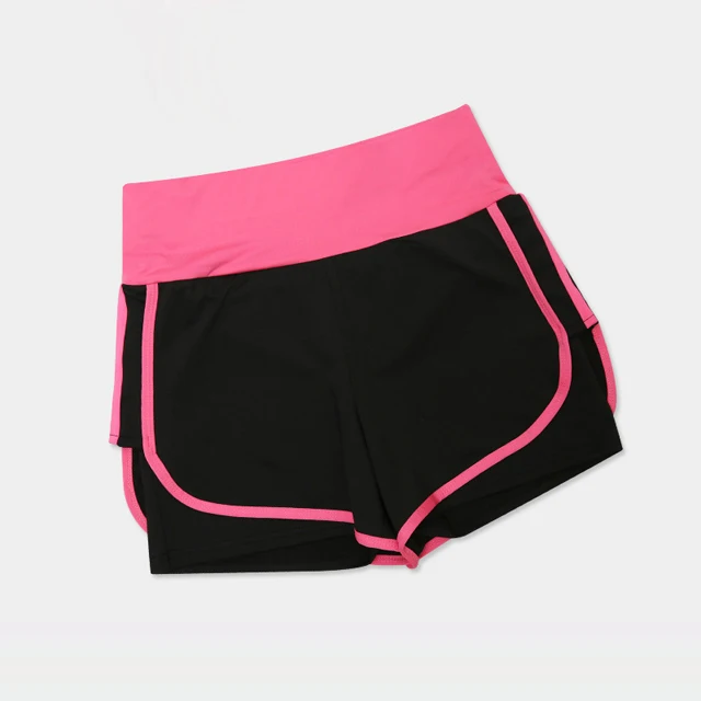 rose Red Shorts Женский набор для йоги фитнес одежда футболка 2 в 1 легинсы для бега для пробежки тренировки Леггинсы для йоги спортивные костюмы плюс спортивная одежда - Цвет: rose Red Shorts