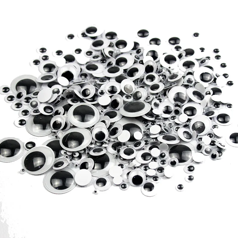 100/200pcs Self Adhesive Giant Wiggly Googly Eyes Movable for DIY Art Craft Toys Scrapbooking Decor Craft Supplies Googly Doll Eyes
