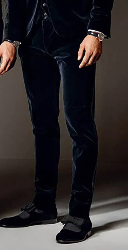 Men Pants Classic Velvet Black Men Suit Pants Oversize Formal Business Casual Men's Trousers Made Slim Fit Plus Size Men Pants