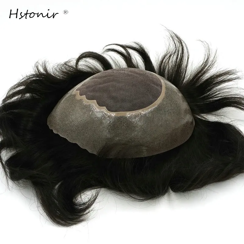 Hstonir Ares Топ парик волос кусок моно кружева индийские волосы remy мужские s шиньоны