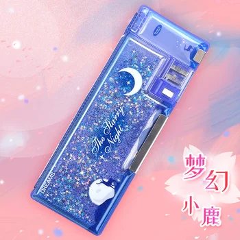 

Cute Animal cartoon Pencil Case Multi-Functional Large Capacity Quicksand Learning Equipment Student Pen Case School Prizes