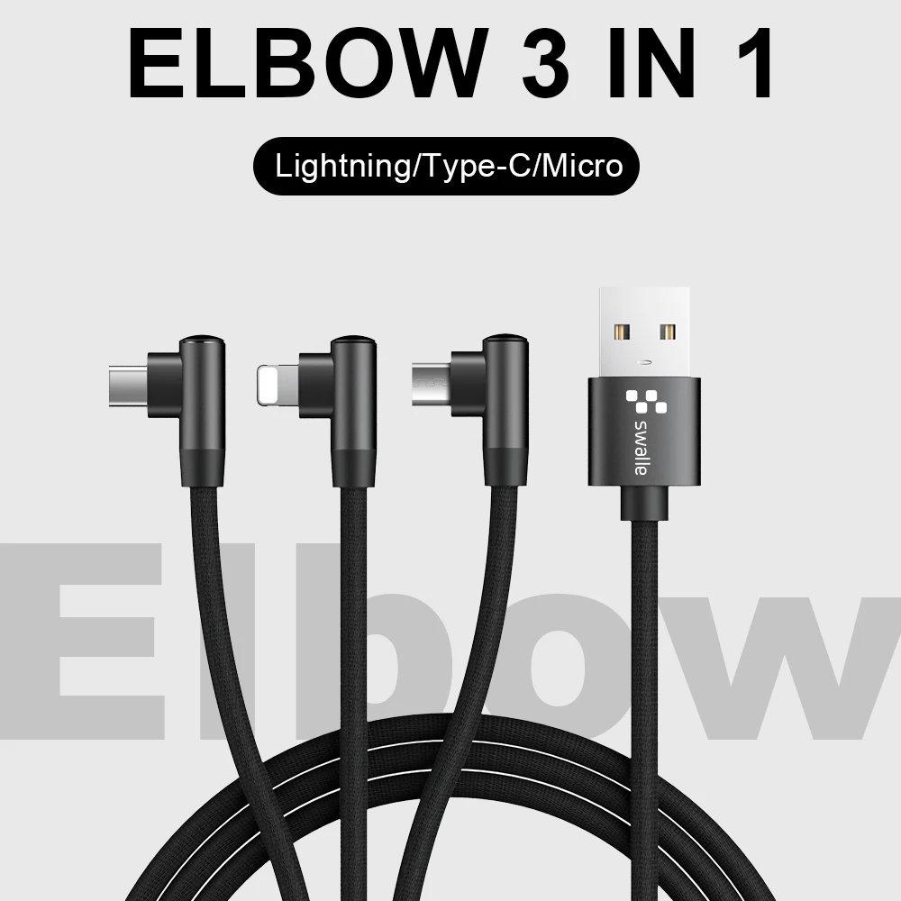 Swalle 3 в 1 быстрый зарядный usb-кабель для iPhone 7 X XS Max XR type C Micro для huawei Xiaomi кабели для передачи данных несколько шнур зарядного устройства