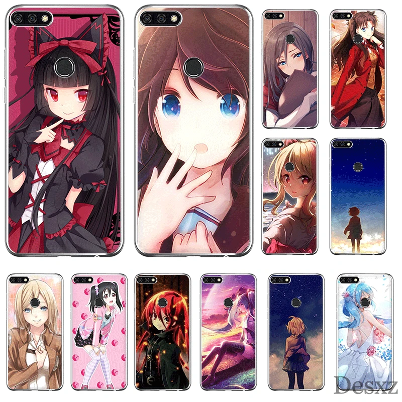 Mobile Phone Case For Huawei P30 P20 P10 P8 P9 Lite Pro P Smart Z Plus Cover TPU Sweet Anime Girl Comic | Мобильные телефоны и