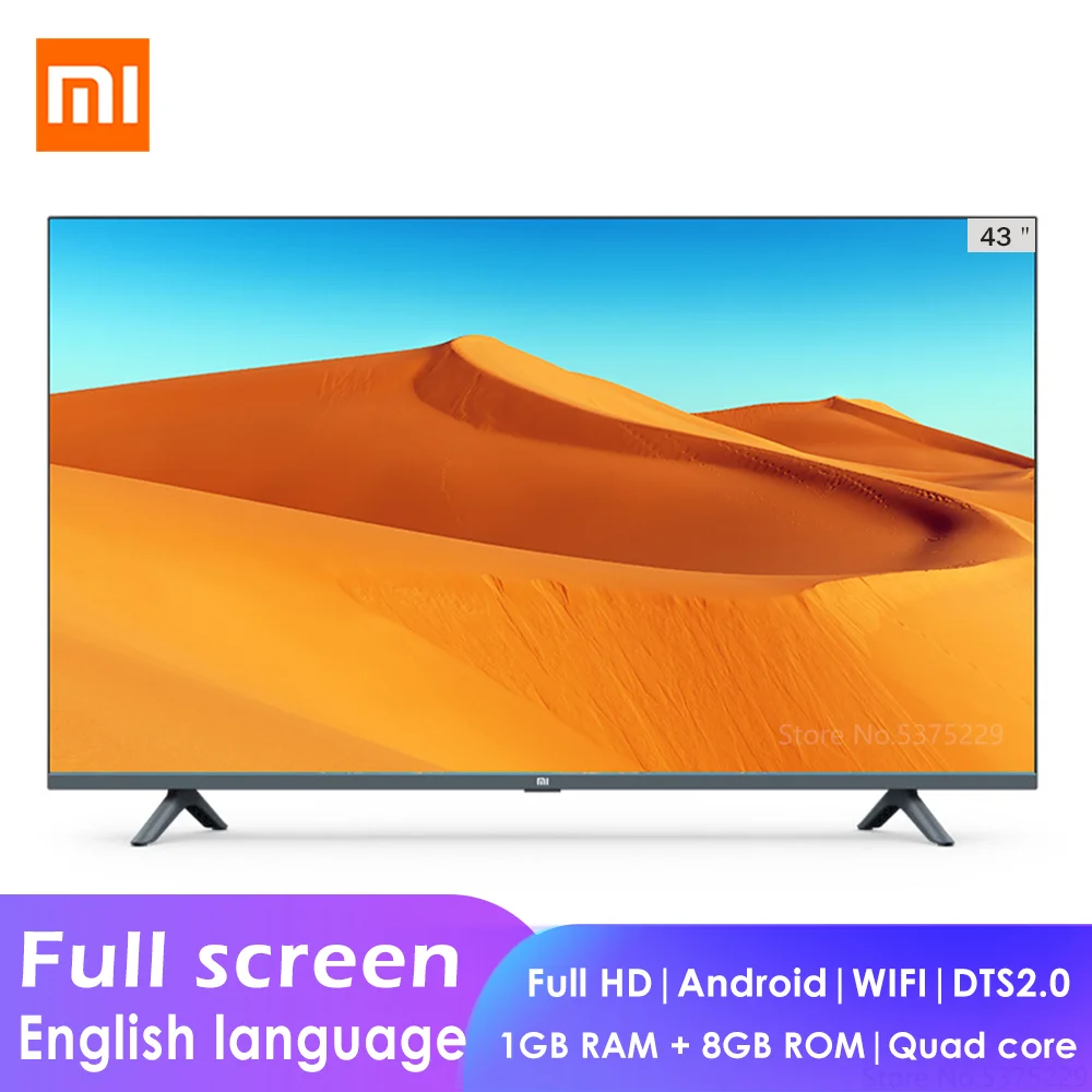 Полноэкранный смарт телевизор Xiaomi MI Full HD с ЖК дисплеем E43K 43 дюйма четырехъядерный