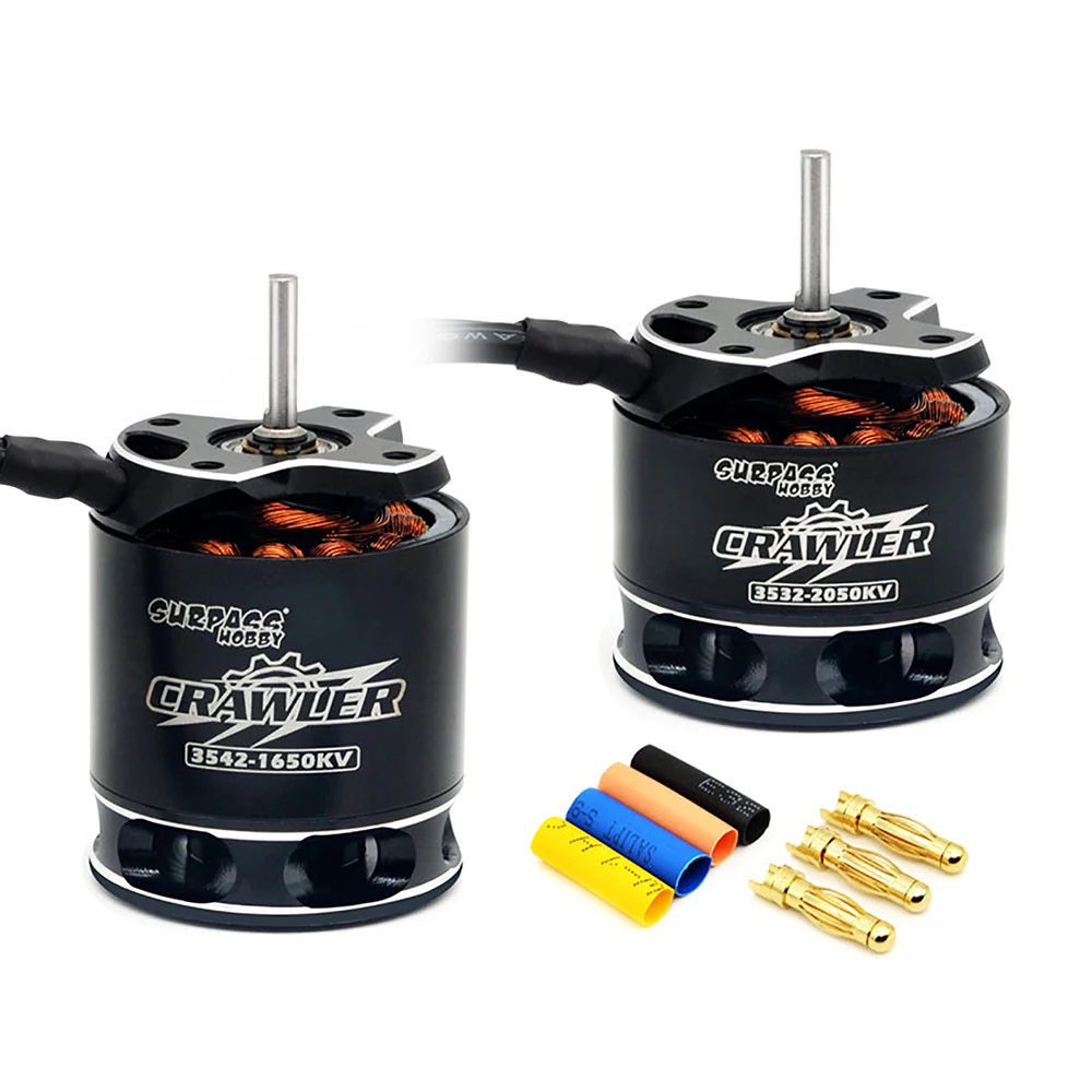 Moteur Brushless 3532/3542 2500KV pour RC Crawler Buggy, vue arrière avec câbles
