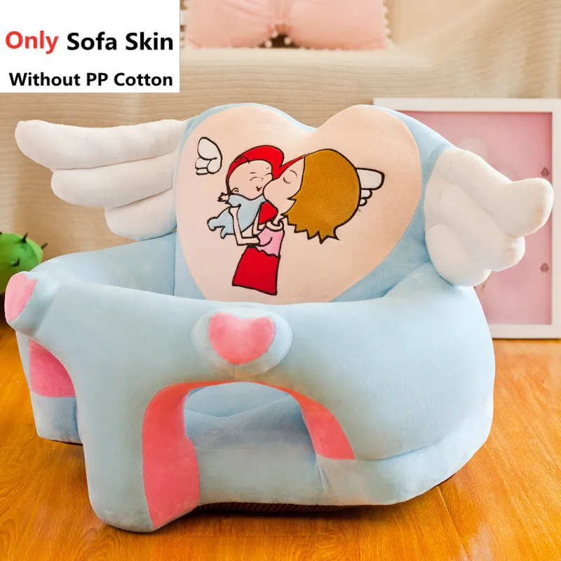 Only Skin Blue 2 Милый мультяшный кожаный диван для младенцев, детское кресло, чехол для дивана, сидение, обучающее кресло, моющееся, только чехол на молнии, без полипропилена, хлопок - Цвет: Only Skin Blue 2