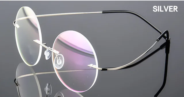NYWOOH титановые ультралегкие очки без оправы, женские круглые очки, мужские Ультра-светильник, Прозрачная Оптическая оправа - Цвет оправы: silver