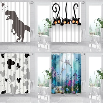

Cartoon Prints Polyester Fabric Bathroom Shower Curtain Waterproof Mildew Proof Bath Screen 3D Curtains Decor for Home DW329