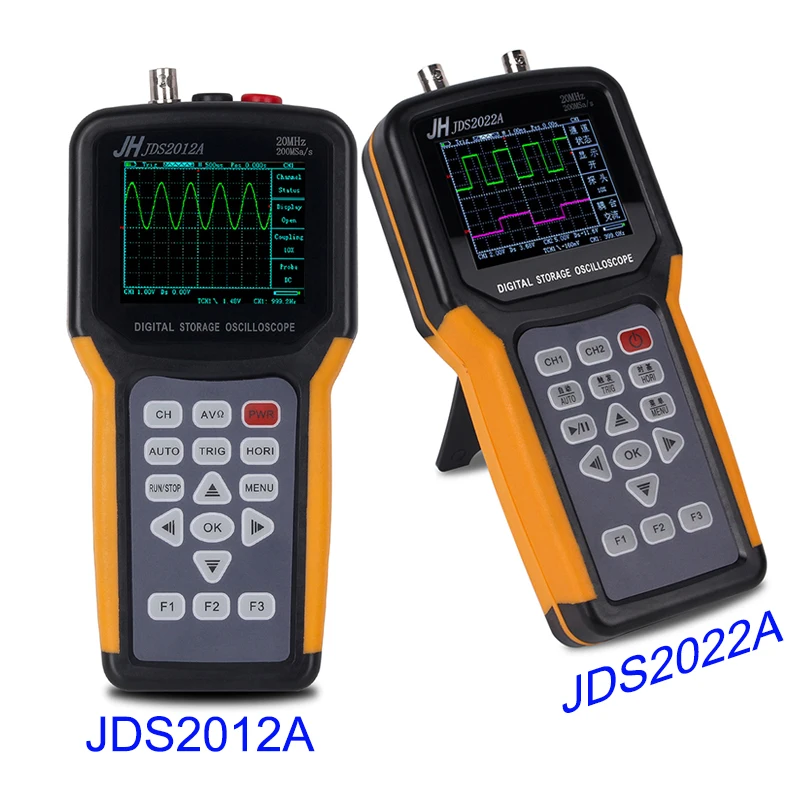 Портативный осциллограф JH JDS2012A JDS2022A 20 МГц полоса пропускания 2 канала Ручной цифровой осциллограф 200MSa/s частота дискретизации