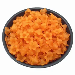 50pcs Fashion Matte Acrylic Flower Beads - 12.5mm Decorative DIY Jewelry Accessories (Orange)