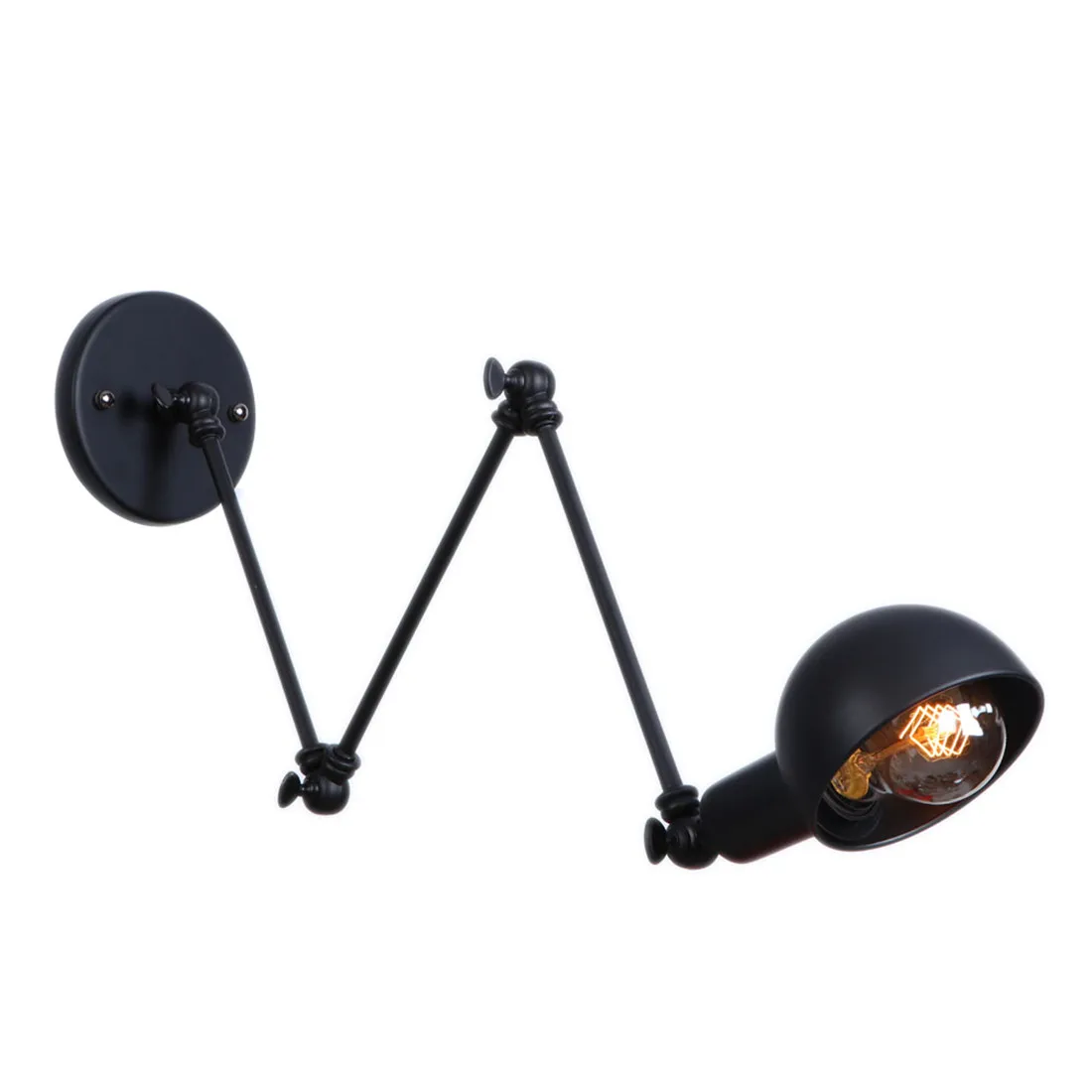 Black White Rust Wall Sconces Lamp 3 Swing Arms Adjustable Study Restaurant Art Lights Decorative Wall Light Sconce Fixture