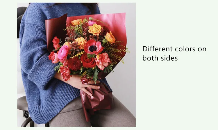 60cm/45cm 20PCS 2 color Flower Paper Packaging Gift Waterproof Double-sided Color Florist Wrapping Paper Flower Bouquet Supplies