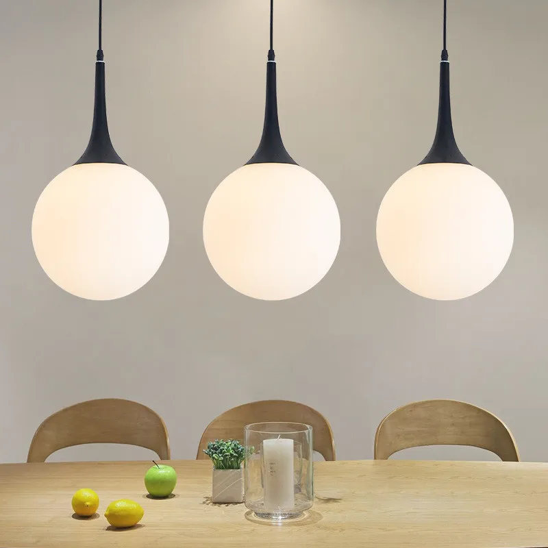 

E27 Nordic Led Single chandelier Led Single head Personality Glass Ball Restaurant Table Bar Lamp Modern Led chandelier