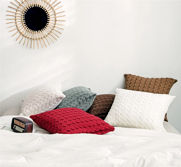 双麻花拉链靠枕套RJ90014(1)