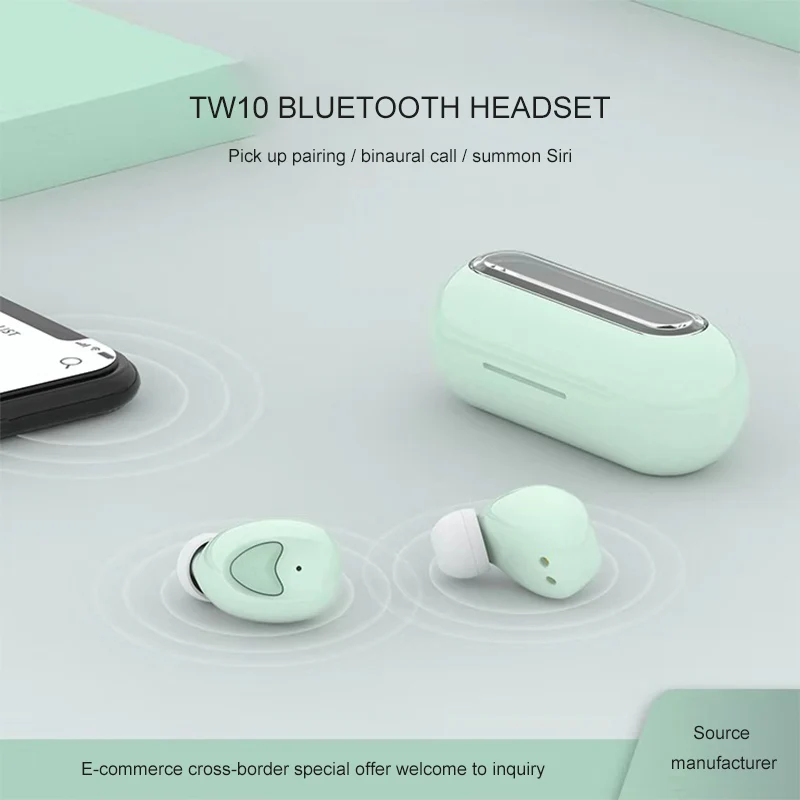 Беспроводная стереогарнитура Bluetooth W10 bluetooth-гарнитура Macaron bluetooth-гарнитура бинокулярная стереогарнитура TWS15 метров передача