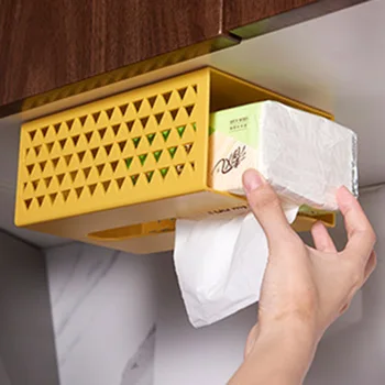 

Wall Mounted Self Adhesive Tissue Box Napkin Toilet Paper Holder Shelf Dispenser Storage Rack Organizer Household Accessories