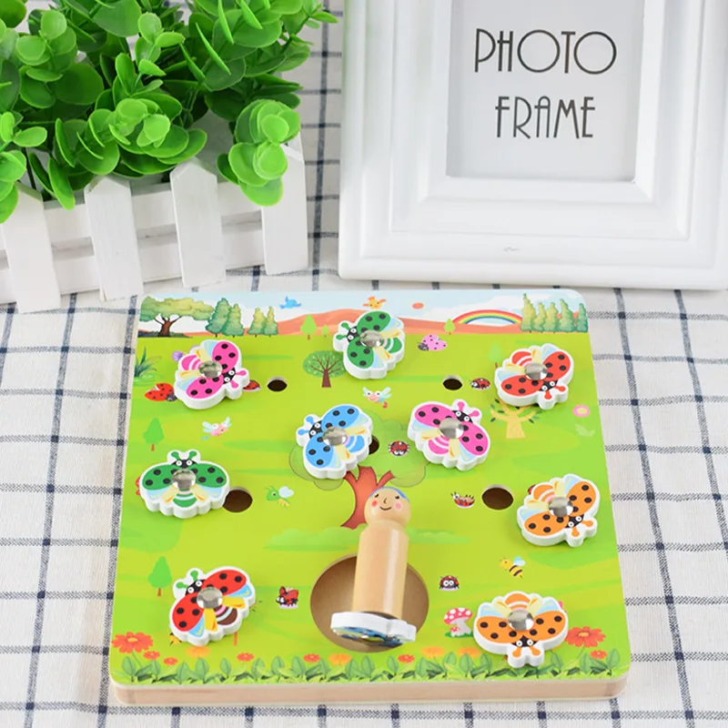 

New Style Children Fishing And Ladybug-in-Game One to Six-Year-Old Baby Early Childhood Special Education Wooden Toy