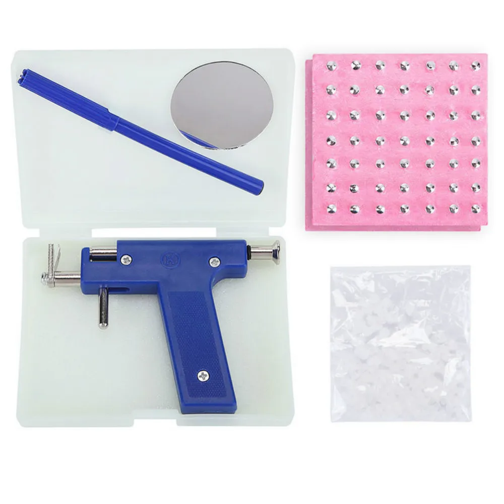 Ear Body Piercing Tool Kit Ear Nose Navel Gun Machine With 98pcs Studs Tool