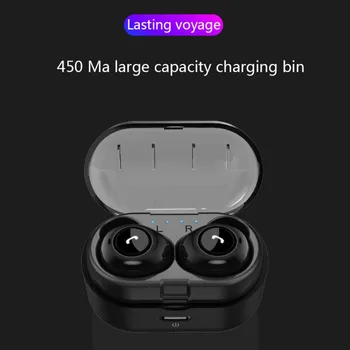 

Hot Bluetooth 5.0 Sports Earphone Stereo HiFi Bass Wireless Earbuds Wireless Earpiece WithCharging Dock Waterproof Portable