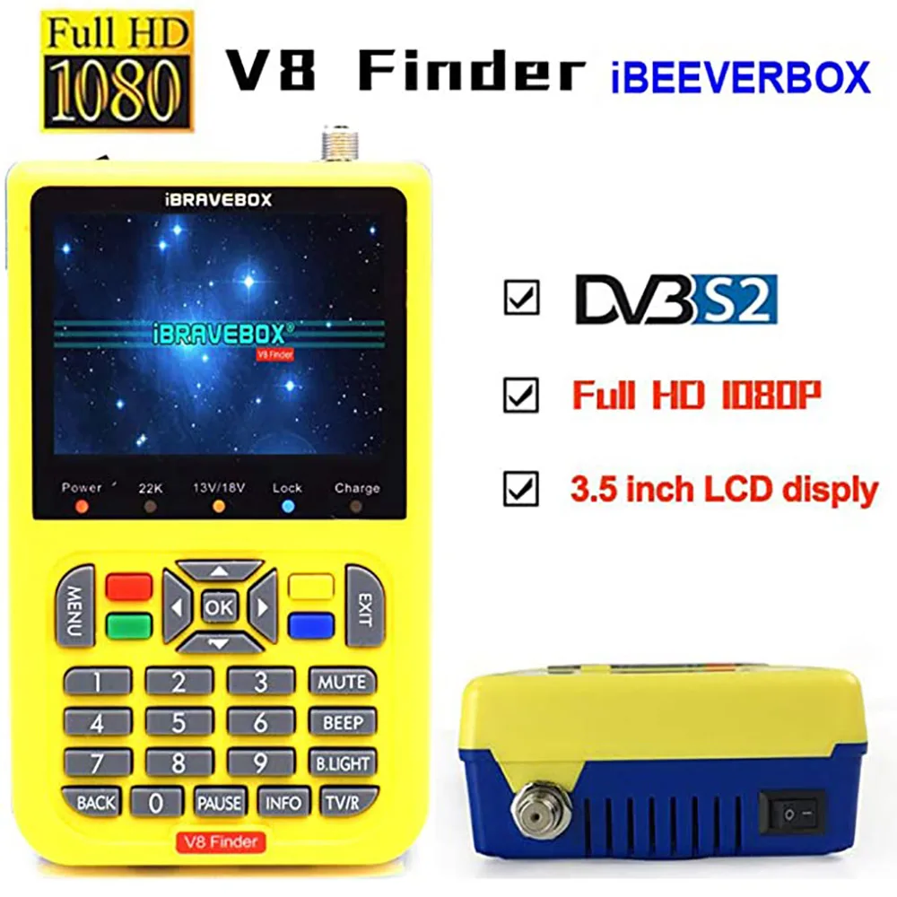 Цифровой спутниковый искатель Satfinder FTA ЖК-дисплей 3 5 дюйма Full HD с функцией
