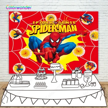 

Superhero Spiderman Photography Backdrop newborn Children Birthday Photo Backdrop Prop Studio Backdrop Background