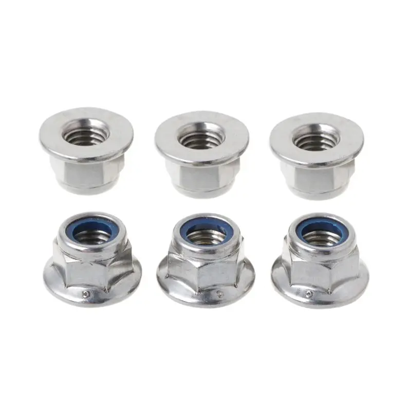 

Stainless Steel Nylon Flange Locknut Hexagon Strap Self-Locking Anti-Slip Nut Lock Screw Cap M12