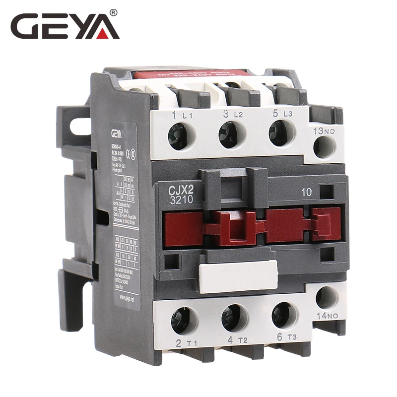 Магнитный 3 фазный контактор GEYA CJX2 2510 3210 1NO 25A 32A 220V или 380VAC LC1D Din рейки с серебристым