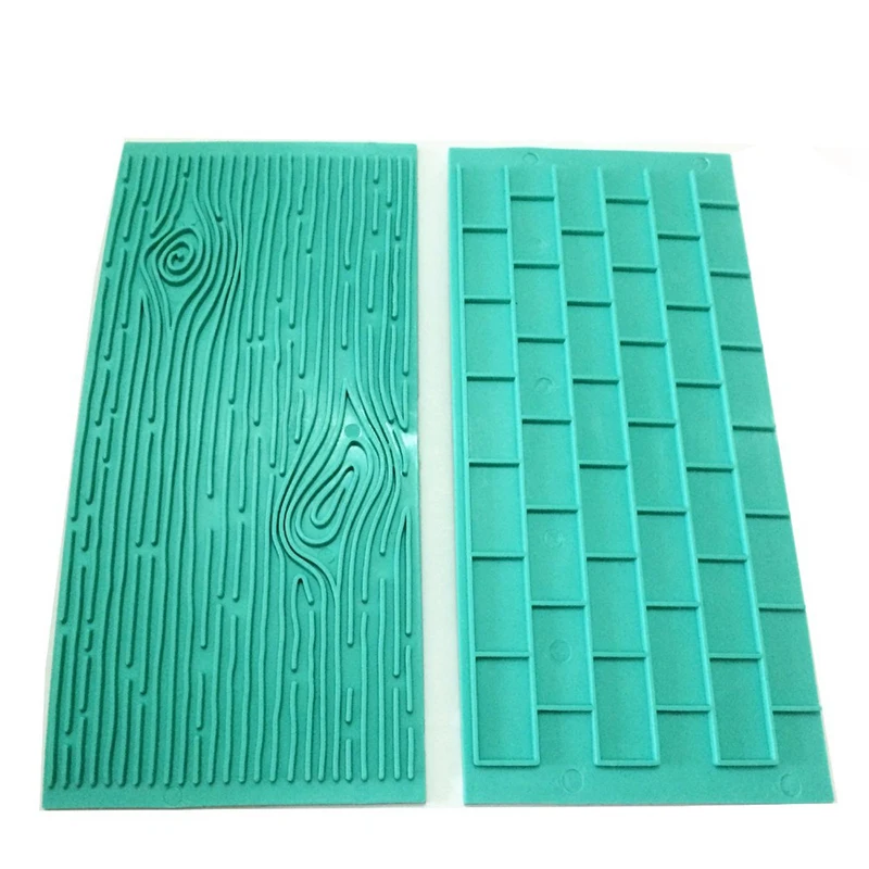 2Pcs/Set Bark Walls Cake Mold Embossed Fondant Brick Wood Grain Bakeware Cutter DIY Mould Pastry Baking Cake Decorating Tools - 6