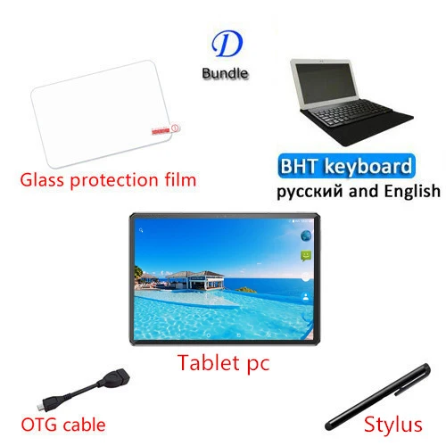 D CARBAYTA, Android 9,0, планшет, 11,6 дюймов, сенсорный экран, планшетный ПК, 10 Deco Core Processor, 8 Гб ram, 128 ГБ rom, 4G, телефонный звонок, 13 МП камера - Комплект: D