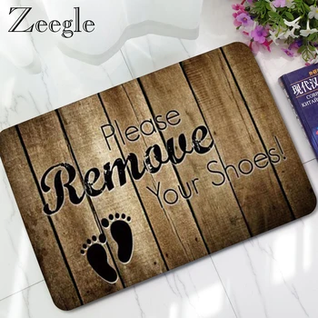 

Zeegle Rubber Doormat Funny Please Take Off Your Shoes Door Mat Non-slip Outdoor Front Door Mats Kitchen Rug
