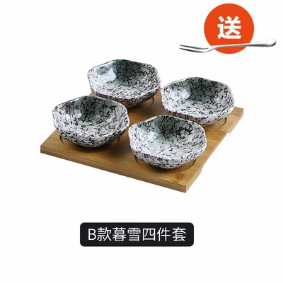 Японская керамическая посуда фруктовое блюдо деревянный поднос креативный керамический плед закуска конфеты блюдо/Соус приправа блюдо соленья блюдо - Цвет: I