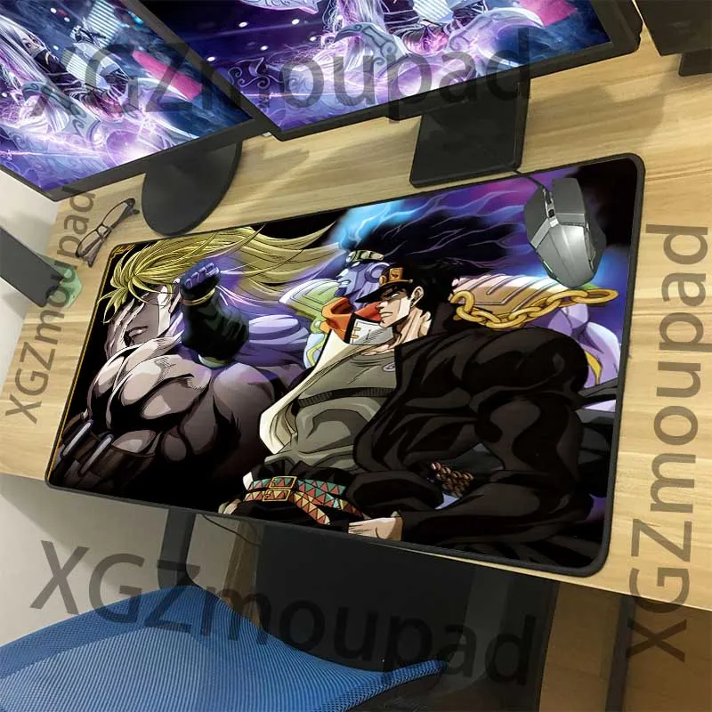 XGZ Custom Large Mouse Pad Black Lock Edge Anime JoJo's Bizarre Adventure Computer Keyboard Table Mat Non-slip 900x400/900x300 |
