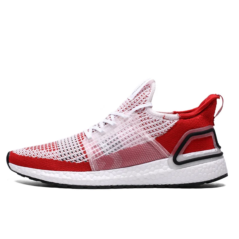 White Red Дизайн, черные мужские кроссовки для бега, Ultraboost Sole Flyknit, кроссовки, обувь для мужчин, zapatillas hombre deportiva - Цвет: White Red