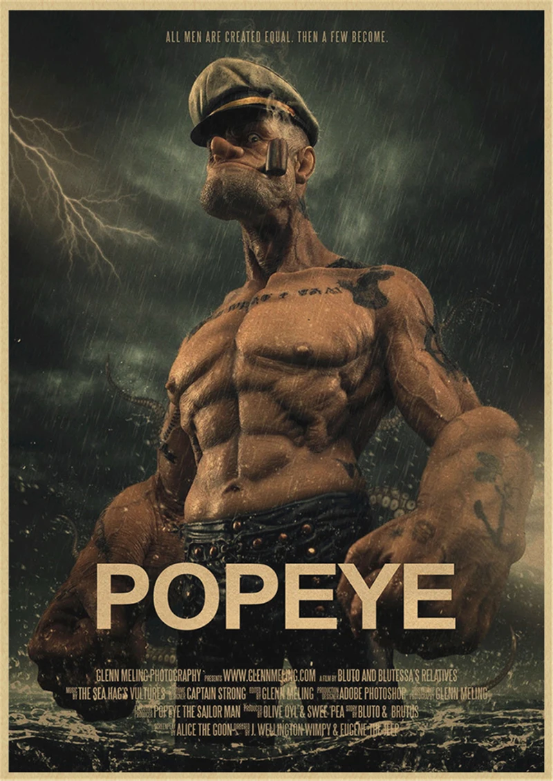Popeye моряк с Бетти Буп классический фильм крафт бумага Бар плакат ретро