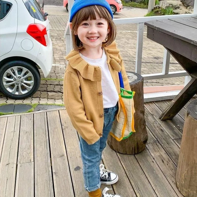 

Girl Sweater Kids Baby Outwear Tops 2022 Thicken Warm Winter Autumn Knitting School Sport Cardigan Children Clothing