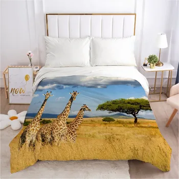 

3D Giraffe Duvet Cover Quilt/Comforter Covers Bedding Bag Bed Linen 155x215 210x210 260x220cm White Design Custom Bed Linens