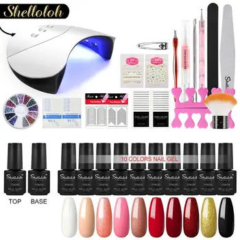 

Shelloloh Nail Set UV LED Lamp Dryer Nail Gel Polish Kit Soak Off Manicure Tools Set For Nail Art Tools Kit