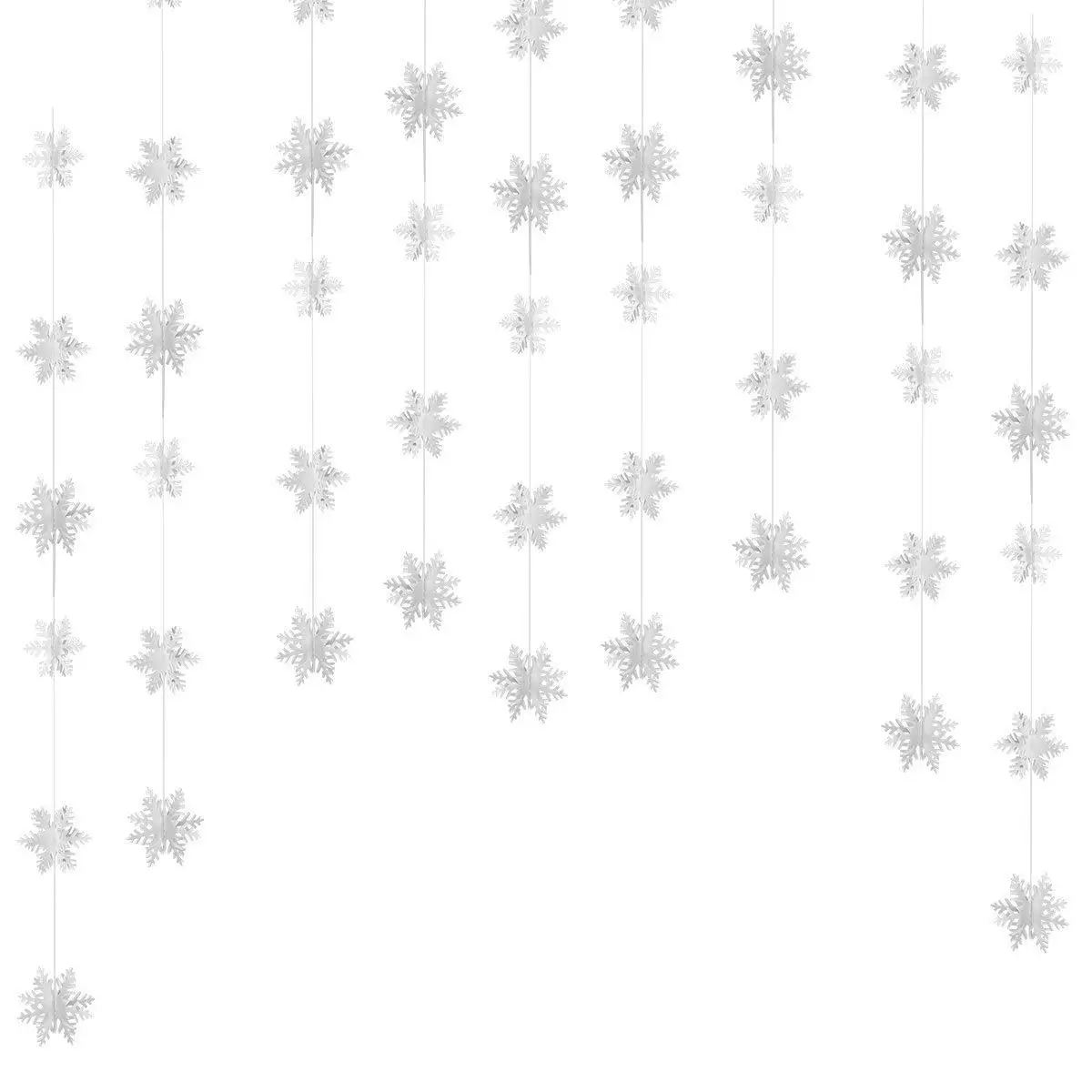 1 гирлянда украшения для рождественской елки Висячие подвесные украшения 3D Снежинка звезда полосы гирлянды флажков новогодние вечерние украшения - Цвет: 1 Set