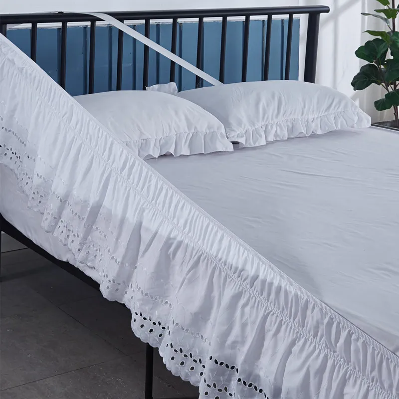 Fresh Ideas Gonna Per Letto Con Volant – Lunga Caduta 45,7 Cm, Tessuto Misto Cotone, Misura King, Colore Bianco