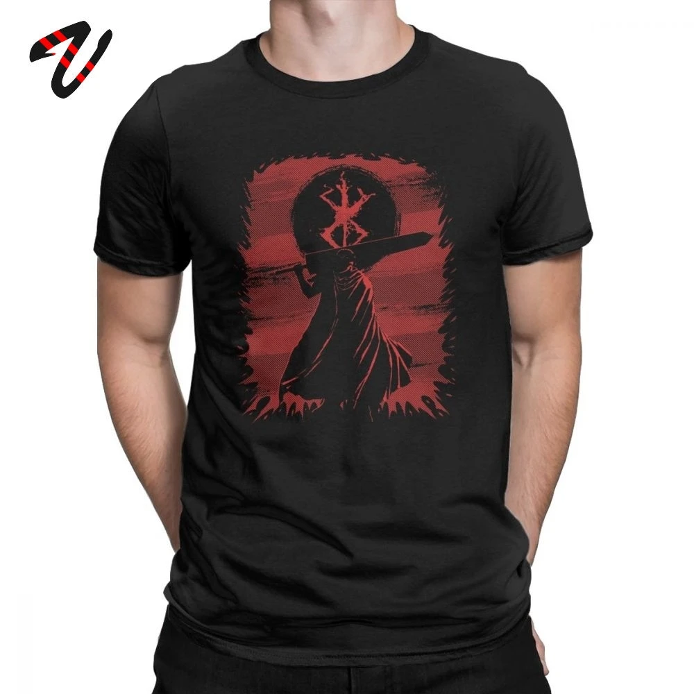 Футболка Berserk мужская с изображением фехтовальщика 100% хлопок популярная одежда