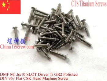 

Titanium screw M1.6x10 Flat Head DIN 963 slotted driver 50 pcs Ti GR2